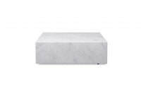 35 X 35 X 11 White Marble Coffee Table with Casters
