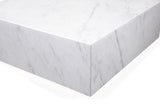 35 X 35 X 11 White Marble Coffee Table with Casters