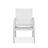 Set of 2 White Aluminum Dining Armed Chairs