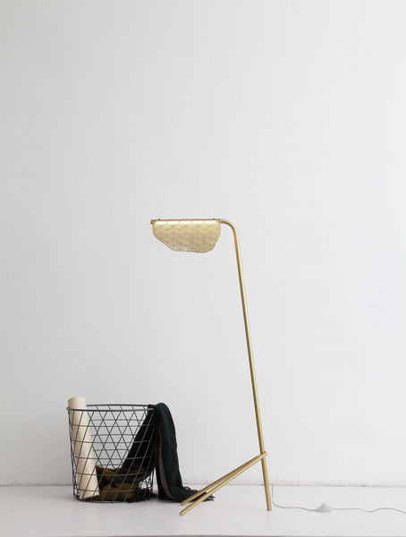 19 X 11 X 48 Golden Carbon Floor Lamp