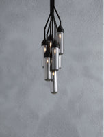 10.5 X 10.5 X 48 Black Carbon Steel Pendant Lamp