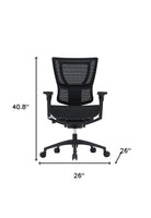 26" x 26" x 40.8" Black Mesh Tilt Tension Control Chair