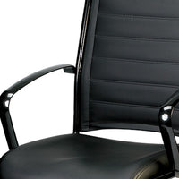 22" x 25.5" x 35.4" Black Leather Guest Chair