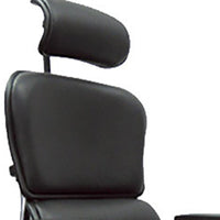 26" x 27.5" x 46" Black Leather Chair