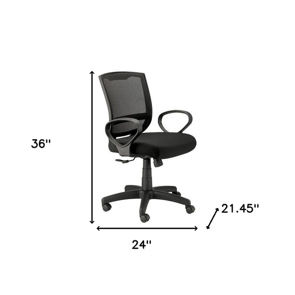24" x 21.45" x 36" Black Mesh Chair