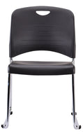 Professional Grade Set of 4 Black Plastic Guest Chairs