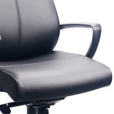 25.25" x 28.5" x 43.25" Black Leather Chair