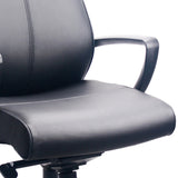 25.25" x 28.5" x 43.25" Black Leather Chair