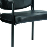 26" x 18.5" x 32.7" Black Vinyl Guest Chair