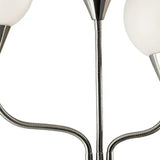 Floor Lamp Brushed Steel Metal Three Arm Adjustable Globes