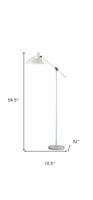 Retro Floor Lamp with Adjustable Abstract Oval White Metal Shade