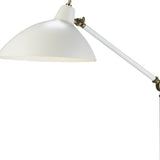 Retro Floor Lamp with Adjustable Abstract Oval White Metal Shade