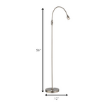 Floor Lamp in Adjustable Matte Black Metal LED