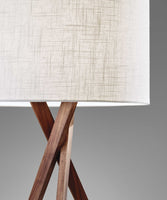 Floor Lamp with Walnut Wood Tripod Leg