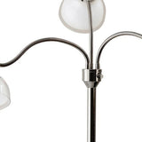 Adjustable Three Light Floor Lamp in Black Nickel Finish With Frosted Inner Shades