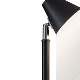 Elemental Black Metal Torchiere with White Cone Shade