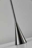 Black Nickel Finish Metal Tall White Shade Table Lamp