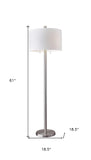 Classic Steel with Double Bulb and White Shade Floor Lamp