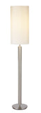 Floor Lamp Brushed Steel Metal Stout Pole with Tall Silk Shade