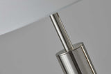 Floor Lamp Brushed Steel Metal Stout Pole with Tall Silk Shade