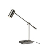 Tech Savvy Black Metal LED Charging Desk Lamp