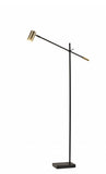 Black Metal Antique Brass Floor Lamp Tilt Arm LED Task Light