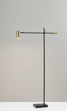 Black Metal Antique Brass Floor Lamp Tilt Arm LED Task Light