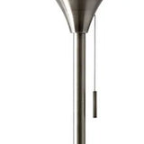 Brushed Steel Floor Lamp With White Opal Wine Glass Shade