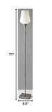 Brushed Steel Floor Lamp With White Opal Wine Glass Shade