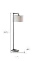 Black Metal Floor Lamp with Cement Accent Base