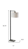 Black Metal Floor Lamp with Cement Accent Base