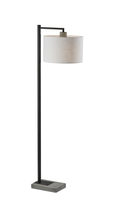 Black Metal Floor Lamp with Cement Accent Base