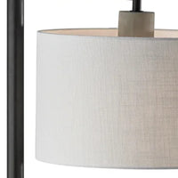 Black Metal Floor Lamp with Cement Accent Base