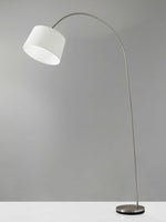 Sweeping Curve Floor Lamp in Satin Steel