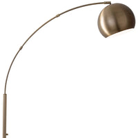 Spherical Brass Metal Curved Arm Floor Lamp