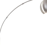 Curved Arm Floor Lamp with Spherical Satin Steel Shade