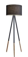 Tripod Floor Lamp Urban Mixed Metal and Wood