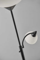 Torchiere Plus Chairside Floor Lamp in Black Metal