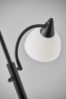 Torchiere Plus Chairside Floor Lamp in Black Metal