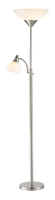 Torchiere Plus Chairside Floor Lamp in Black Metal