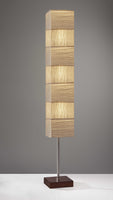 ZigZag Tall Paper Shade Floor Lamp With Walnut Wood Base