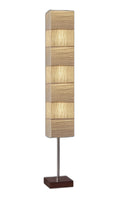 ZigZag Tall Paper Shade Floor Lamp With Walnut Wood Base