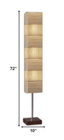 ZigZag Tall Paper Shade Floor Lamp With Walnut Wood Base