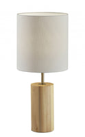 Natural Wood Circular Block Table Lamp