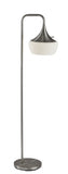 Modern Floor Lamp Gnome Alabaster Glass Brushed Steel