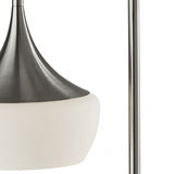 Modern Floor Lamp Gnome Alabaster Glass Brushed Steel