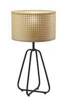 Open Cane Web Natural Shade Dark Bronze Table Lamp