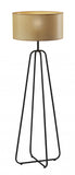 Open Cane Web Natural Shade Floor Lamp with Dark Bronze Base