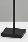 Double Brass Spotlight LED Floor Lamp in Black Metal