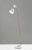 Brass Cinch Floor Lamp in White Metal